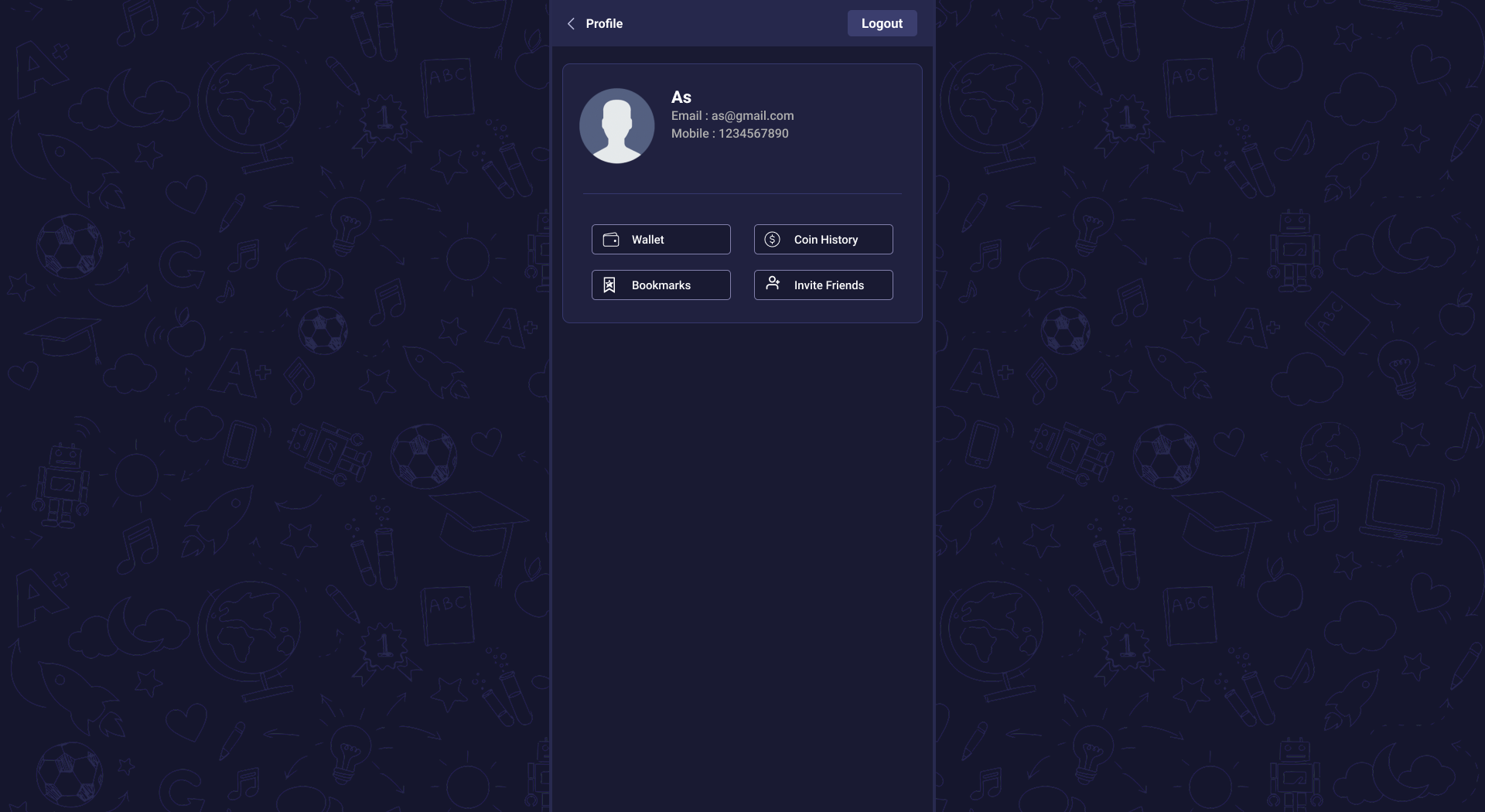 Profile Screen - Active Quiz